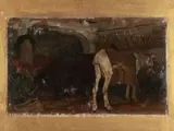Carro e cavallo by Ruggero Panerai, oil on panel, offered Oct 2024