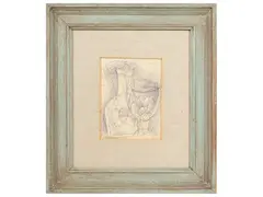 Natura morta 1967 by Primo Conti, ballpoint pen on paper, offered Oct 2024