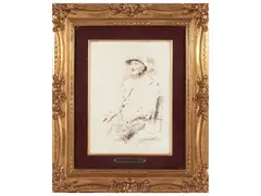 Figura by Federico Andreotti, Indian ink on cardboard, offered Oct 2024