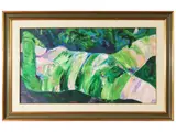 Ugo Maffi, Nudo disteso sull'erba, oil on canvas