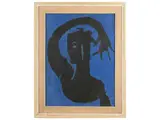 Manfredo Borsi, Figura con sfondo blu, gouache on paper