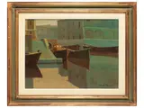 Umberto Tofani, Marina - Scorcio di Porto 1968, oil on canvas