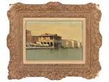 Ian Houston, Mercato del Pesce - Venezia, oil on hardboard