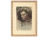 Pietro Annigoni, Volto di donna 1941, lithograph
