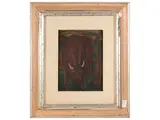 Beppe Serafini, Toro, oil engraved on cardboard