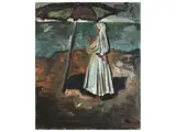 Guido Ferroni, Figura in spiaggia 1976, oil on canvas