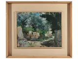 Dino Bausi, Paesaggio, oil on masonite