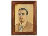 Carlo Corsi, Autoritratto, pastels and charcoal on paper