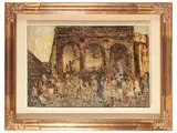 Guido Borgianni, Veduta di piazza, oil on canvas
