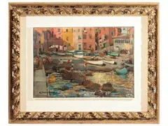Cipriano Mannucci, Marina, oil on canvas