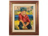 Beppe Serafini, Personaggio, oil on newspaper