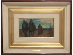 Pastori by Luigi Michelacci, oil on canvas applied on panel, offered Oct 2024