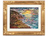 Guido Borgianni, Marina al tramonto, oil on canvas
