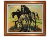 Michele Ortino, Paesaggio 1965, oil on canvas