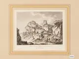 Jean-Claude Richard de Saint-Non, Première Vue des environs et de l'arrivée de Castro Giovani, etching