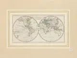 Rigobert Bonne, L'Ancien Monde et le Nouveau en deux Hemispheres (1780), Copper engraving