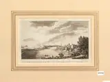 Henry Swinburne, A view of the City of Brindisi, etching with passe-partout