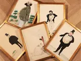 Ettore Ximenes, Series of seven caricatures, depicting male characters