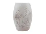 Vasco Nasorri, Large glazed terracotta vase, engraved with horse and two female figures