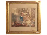 Pietro Pedroni, Oriental scene, watercolor on paper