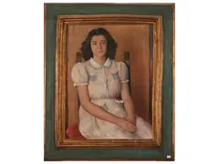 Portrait of a young girl by Oreste Zuccoli, oil on canvas, offered Sep 2024