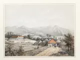Johan Conrad Greive, View of Tjileboet, Night landscape in Sumadang, View of the road between Buitenzorg and Preanger, three lithographs with watercolor taken from the views of Java from the drawings of Abraham Salm