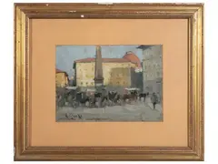 Firenze 1940 by Gino Paolo Gori, oil on panel, offered Jul 2024
