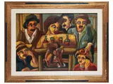 Beppe Serafini, Personaggi, oil on canvas cardboard
