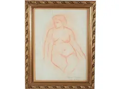 Luigi Michelacci, Nudo di Donna raffigurante Michelacci Giuseppina, sanguine on paper