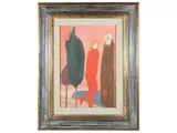 Ernesto Mussi, Figure e cipressi 1972, oil on canvas