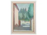 Dino Migliorini, Paesaggio, oil on hardboard