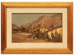Landscape by Armeno Mattioli, oil on panel, offered Jul 2024