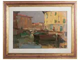 Masaniello Luschi, Livorno Scali Rosciano 1967, oil on hardboard