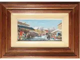 Rutilio Muti, Mercato a Vicchio 1982, oil on panel