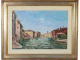 Rutilio Muti, Venezia Canal Grande 1959, oil on cardboard applied to the panel