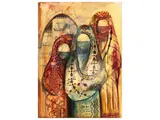 Mahmould Daadouch, Figure femminili, mixed media on canvas