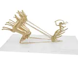 Jarolsav Bryctha, Diana on a winged chariot pulled by three horses, Glass sculpture with golden light