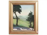 Agnès Anne Abbot Abbot, Back of Fiesole 1928, oil on canvas applied to cardboard