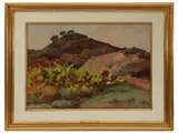 Carlo Domenici, Tuscan landscape, oil on hardboard