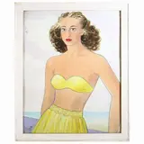 Gino Mugnai, Portrait of a young woman 1948, mixed media on cardboard