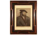 Francesco Bartolozzi, Portrait of Hans Holbein at Kensington Palace, watercolor engraving