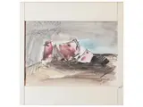 Sergio Scatizzi, Flowers, tempera on paper
