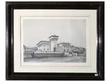 Eugène Ciceri, The ducal Villa of Cafaggiolo, pair of lithographs