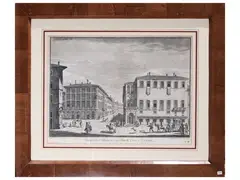 Giuseppe Zocchi, View of the Palaces of Mr. and March. Corsi, and Viviani, 1744, etching