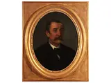 Giuseppe Mancinelli, Male portrait, oil on canvas in oval