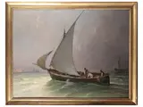 Salvatore Petruolo, Return from fishing in Naples 1934, oil on canvas
