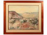 Sergio Scatizzi, Landscape Val di Nievole 1951, oil on canvas
