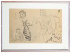 Thayaht, Studio di figure thaitiane, graphite on glossy paper