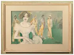 La Dama bianca by Mino Maccari, oil on canvas, offered Jun 2024