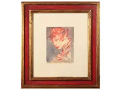 Ritratto di Mina by Mino Maccari, mixed media, offered Jun 2024